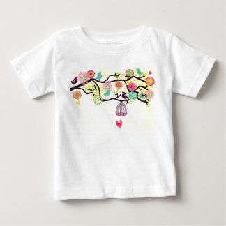 Vögel und Herz Tutu Onsie Baby T-shirt