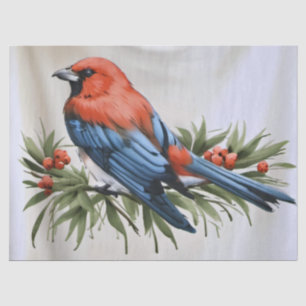 Vogel und Holly Weihnachtsgeschenk Wrap Seidenpapier
