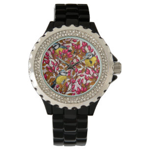 Vögel und Hunde Rose Hüften Armbanduhr
