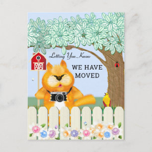 Vögel und Katzen im Garten   Änderung der Anschrif Postkarte