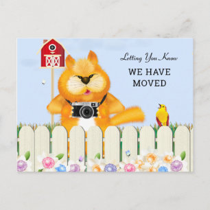 Vögel und Katzen im Garten   Änderung der Anschrif Postkarte