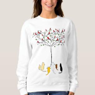Vögel und Katzen Sweatshirt