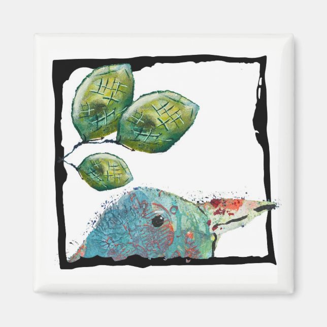 Vogel und Leaf Magnet (Vorne)