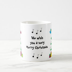 Vögel und Musical Notes Weihnachtsgeschichten Tasse