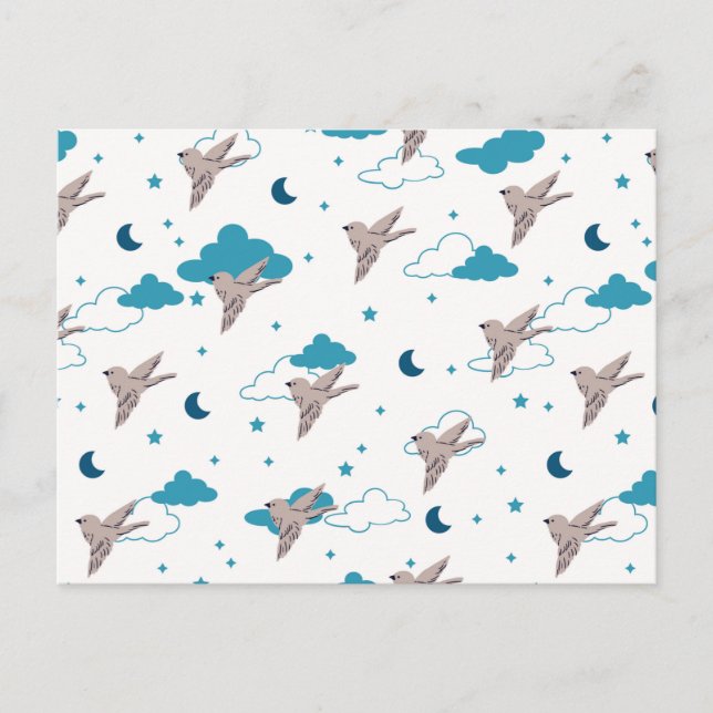 Vogel und Nachtfairy Dream Postkarte (Vorderseite)