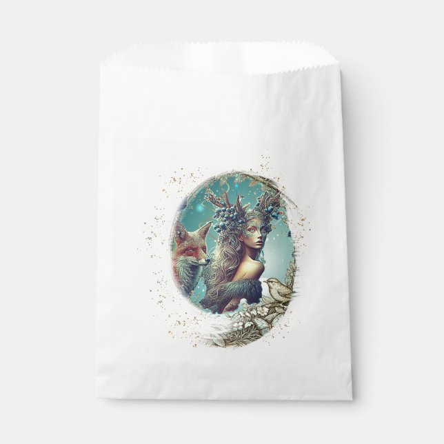 Vögel und Natur Fantasy Swirl Bilderrahmen Geschenktütchen (Vorderseite)