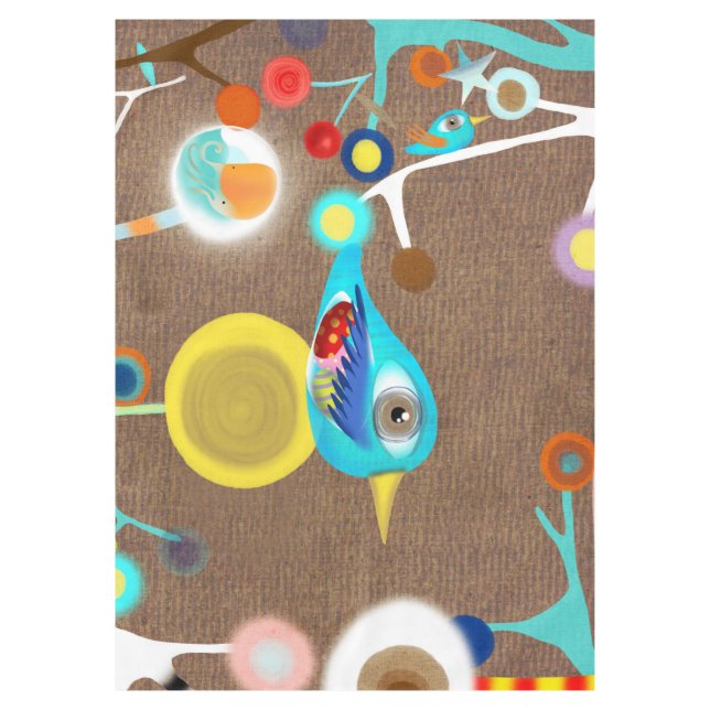 Vogel und Nest Tischdecke (Vorderseite)