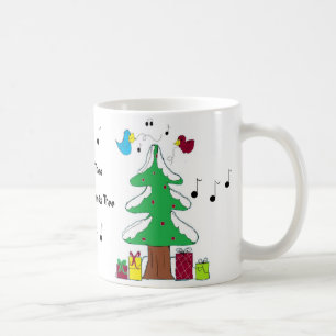 Vögel und Noten Weihnachtstasse Tasse