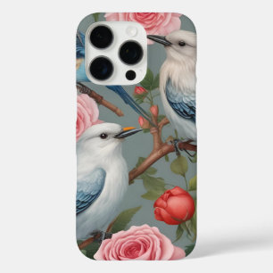 Vögel und Rose iPhone 16 Pro Fall Hülle