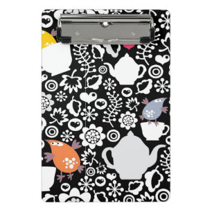 Vogel- und Schalenmuster Mini Klemmbrett