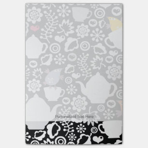 Vogel- und Schalenmuster Post-it Klebezettel