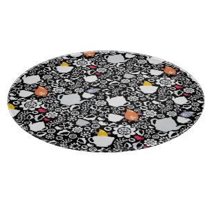 Vogel- und Schalenmuster Schneidebrett