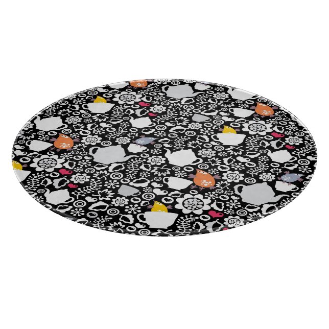 Vogel- und Schalenmuster Schneidebrett (Ecke)