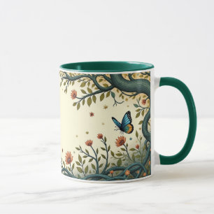 Vogel und Schmetterling Tasse