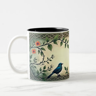 Vogel und Schmetterling Zweifarbige Tasse