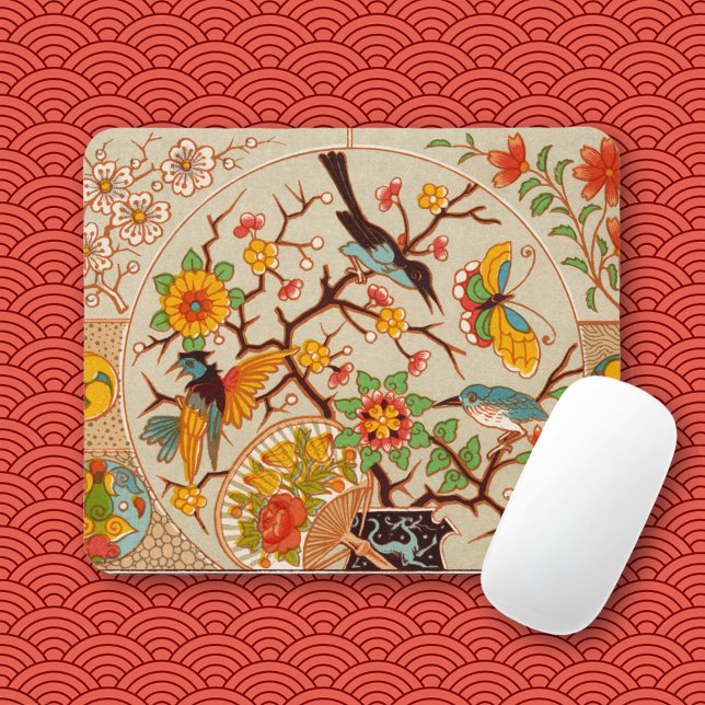 Vögel und Schmetterlinge Mousepad (Von Creator hochgeladen)