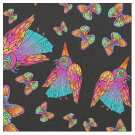 Vögel und Schmetterlinge Stoff
