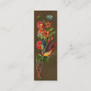 Vogel und sortierte Blumen viktorianisch Mini Visitenkarte