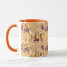 Vögel und Uniköre auf der Frühjahrswiese Tasse