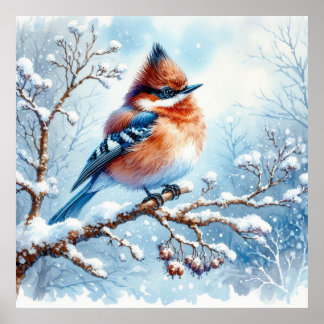 Vogel- und Winterlandschaft 29 Poster