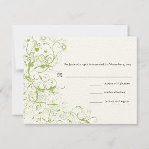 Vögel und Wirbel, die RSVP-Antwortkarte hochladen RSVP Karte