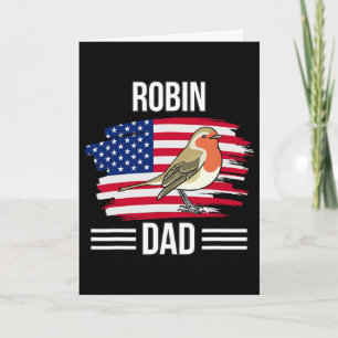 Vogel uns Flagge 4. Juli Vatertag Robin Papa Karte