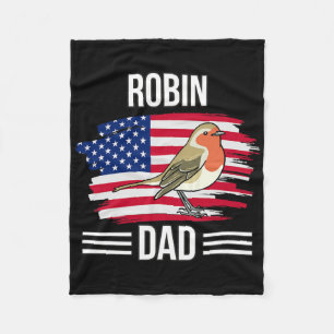 Vogel uns Flagge 4. Juli Vatertag Rotkehlchen Papa Fleecedecke