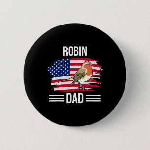 Vogel uns Flagge 4. Juli Vatertag Rotkehlchen Vate Button