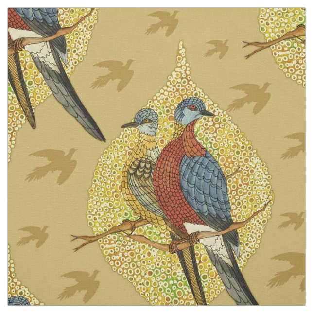 Vögel verbinden Vintages Gewebe Stoff (Muster)