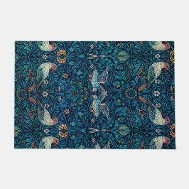 Vögel (Vintages Blumenmuster) (von William Morris) Fußmatte