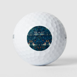 Vögel (Vintages Blumenmuster) (von William Morris) Golfball