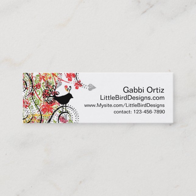 Vogel-Visitenkarte, Vernetzungs-Karte Mini Visitenkarte (Vorderseite)