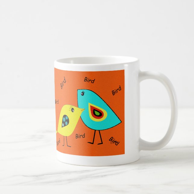 Vogel-Vogel-Orangen-Tasse Tasse (Rechts)