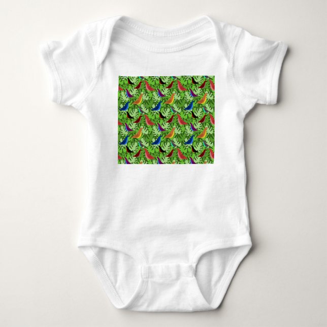 Vögel, Vögel, Vögel Baby Strampler (Vorderseite)