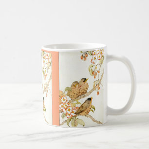 Vögel von Baby und Apple blühen Tasse