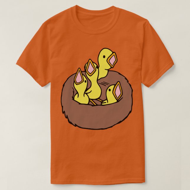 Vögel von Kleinkindern in Nest T-Shirt (Design vorne)