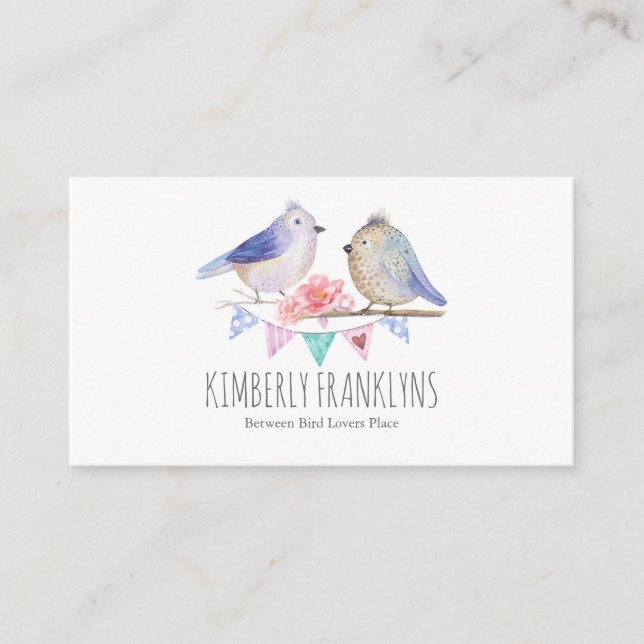 Vogel-Waldmärchenland-Aquarell Visitenkarte (Vorderseite)