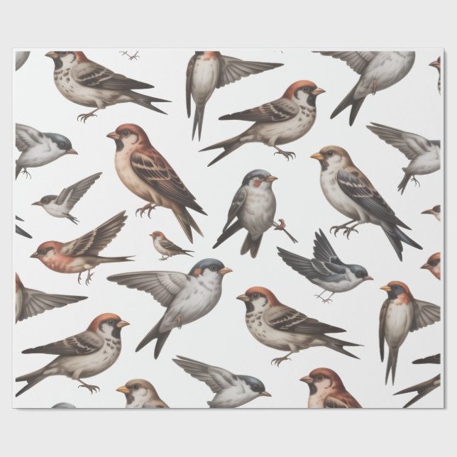 VOGEL WALLPAPER  GESCHENKPAPIER (Flach)