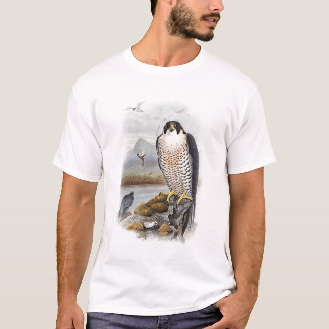Vögel Wanderfalke-Johns Gould von Großbritannien T-Shirt (Vorderseite)