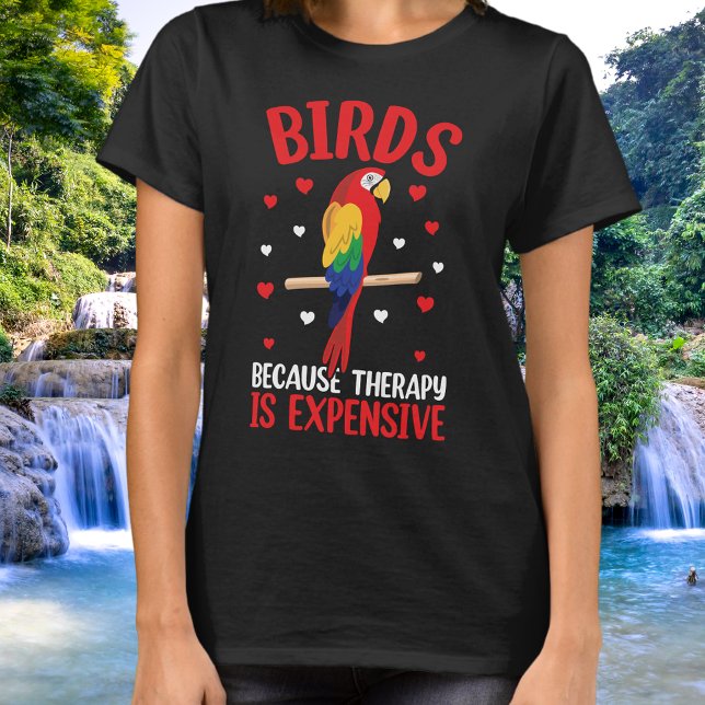 Vögel, weil Therapie ist teurer Sonnenpapagei T-Shirt (Von Creator hochgeladen)