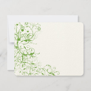 Vögel & Wirbel Apple Green Wedding Response Card RSVP Karte