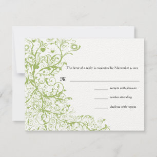 Vögel & Wirbel Hochzeit RSVP Grüne Hydrangea #31