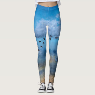 Vögel Wolken Herbst Himmelsornithologen Leggings