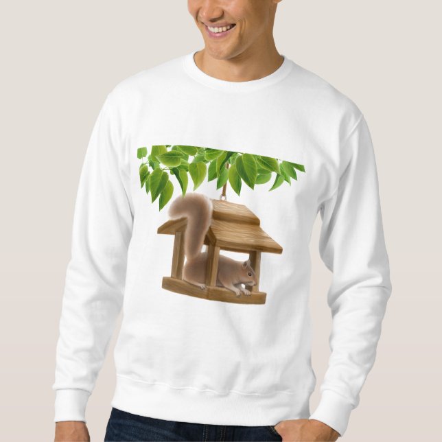 Vogel-Zufuhr-Eichhörnchen-Sweatshirt Sweatshirt (Vorderseite)