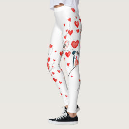 Vögel zum Valentinstag Leggings