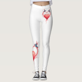 Vögel zum Valentinstag Leggings