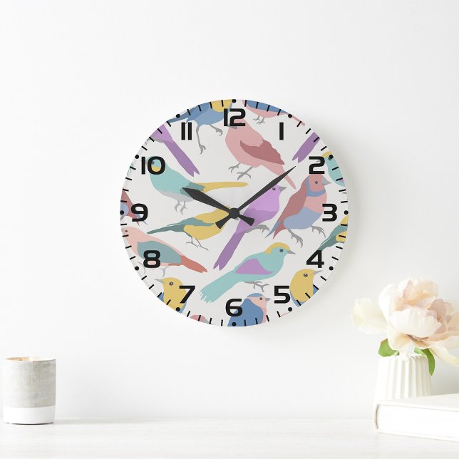 Vögel zusammen große wanduhr (Von Creator hochgeladen)