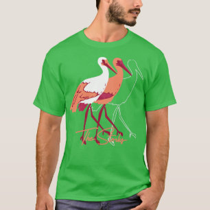 Vogelanzeige in Rot und Weiß Stork T-Shirt