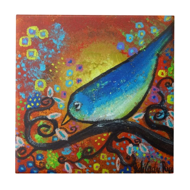 Vogelart III~Days End Tile Untersetzer (Vorderseite)