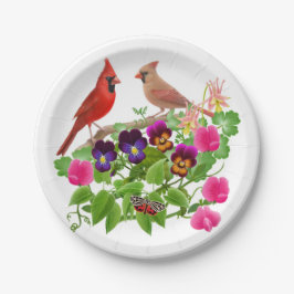 Vogelarten im nördlichen Kardinal in Tellern des G Pappteller